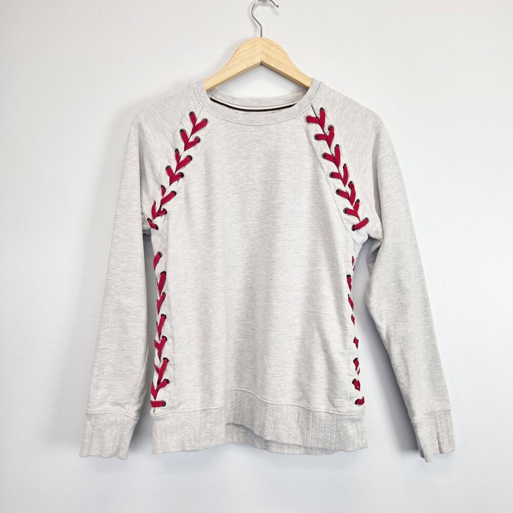 Vintage Anheuser Busch Gray Baseball Laces Long Sleeve Sweatshirt S Sportswear